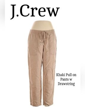 J. Crew Beige Drawstring Waist Pull On Casual Pants M